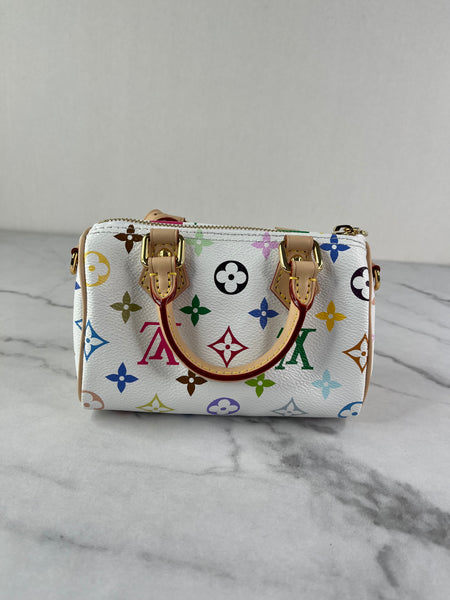 LOUIS VUITTON Multicolore Blanc LV x TM Nano Speedy