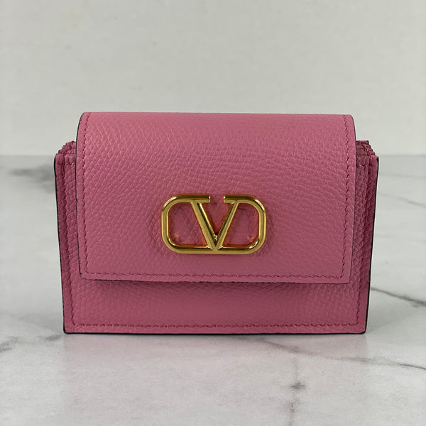 Valentino Pink VLogo Card Holder/Wallet