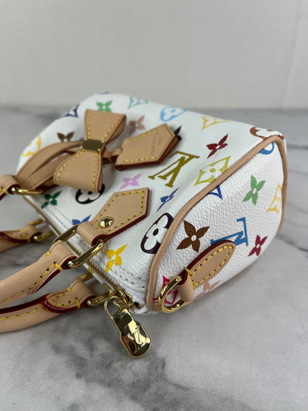 LOUIS VUITTON Multicolore Blanc LV x TM Nano Speedy