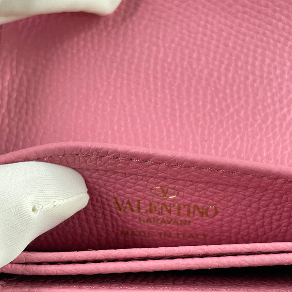 Valentino Pink VLogo Card Holder/Wallet