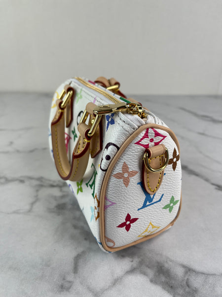 LOUIS VUITTON Multicolore Blanc LV x TM Nano Speedy