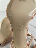 FENDI Pink FF Zucca Colibrì Lite Chenille Slingback Pumps Size 38.5