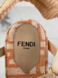 FENDI Pink FF Zucca Colibrì Lite Chenille Slingback Pumps Size 38.5