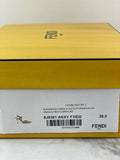 FENDI Pink FF Zucca Colibrì Lite Chenille Slingback Pumps Size 38.5