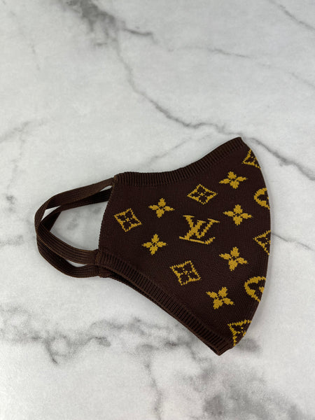 LOUIS VUITTON Monogram Brown Knit Face Mask