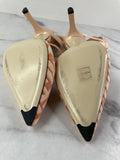 FENDI Pink FF Zucca Colibrì Lite Chenille Slingback Pumps Size 38.5
