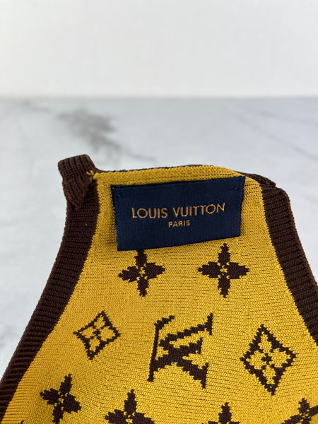 LOUIS VUITTON Monogram Brown Knit Face Mask