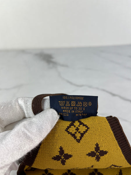 LOUIS VUITTON Monogram Brown Knit Face Mask