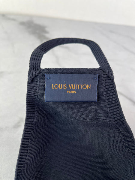 LOUIS VUITTON Black LV Initials Knit Face Mask