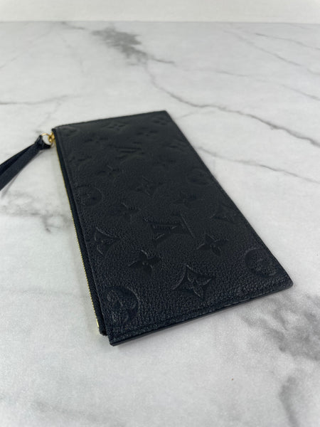 LOUIS VUITTON Black Monogram Empreinte Felicie Zippered Insert Pouch