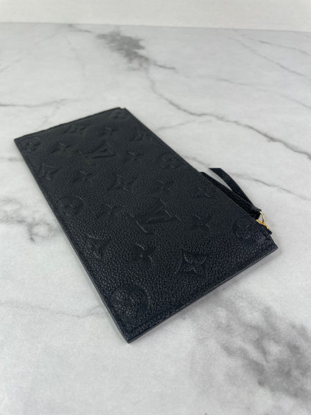LOUIS VUITTON Black Monogram Empreinte Felicie Zippered Insert Pouch
