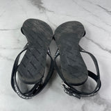 BALENCIAGA Black/White Logo Flat Sandals Size 36