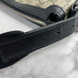 GUCCI Unisex Black GG Supreme Monogram Web Messenger Crossbody/Shoulder Bag