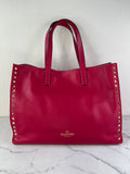 Valentino Fuchsia Pink Rockstud Shoulder Tote Bag