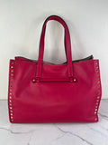 Valentino Fuchsia Pink Rockstud Shoulder Tote Bag