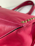 Valentino Fuchsia Pink Rockstud Shoulder Tote Bag