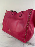 Valentino Fuchsia Pink Rockstud Shoulder Tote Bag