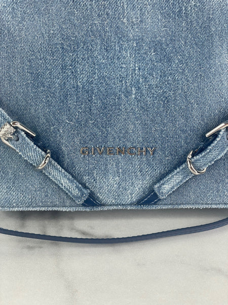 GIVENCHY Washed Denim Nano Voyou crossbody/shoulder bag