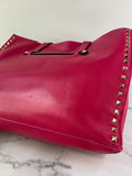 Valentino Fuchsia Pink Rockstud Shoulder Tote Bag
