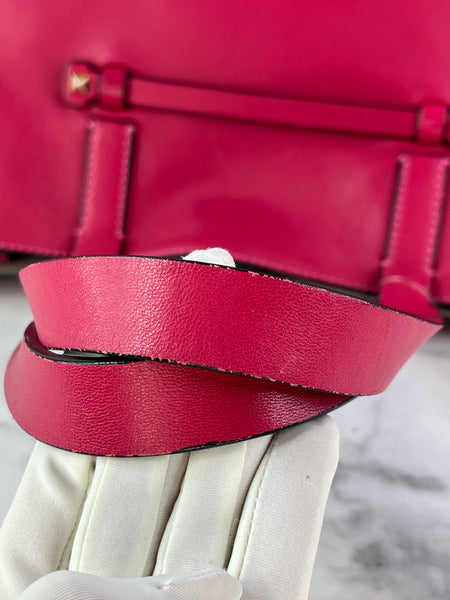 Valentino Fuchsia Pink Rockstud Shoulder Tote Bag