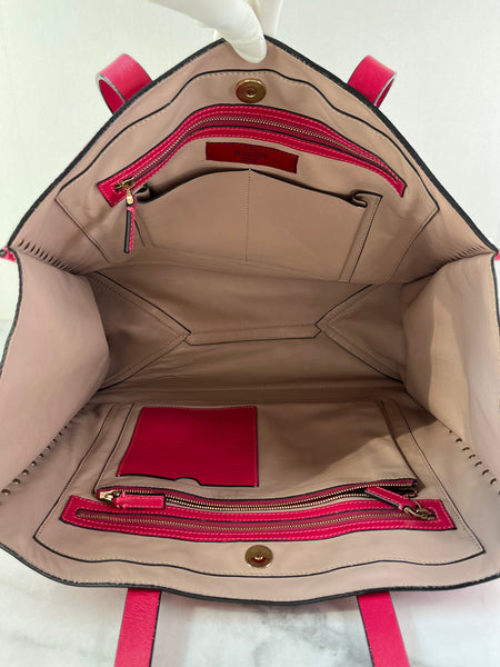 Valentino Fuchsia Pink Rockstud Shoulder Tote Bag