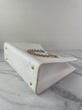 CHANEL White Smooth Calfskin Small Shopping Tote Shoulder Bag