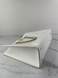 CHANEL White Smooth Calfskin Small Shopping Tote Shoulder Bag