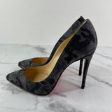 Christian Louboutin Black/Grey Flanelle Camouflage Pigalle Follies Pumps Size 37