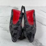 Christian Louboutin Black/Grey Flanelle Camouflage Pigalle Follies Pumps Size 37