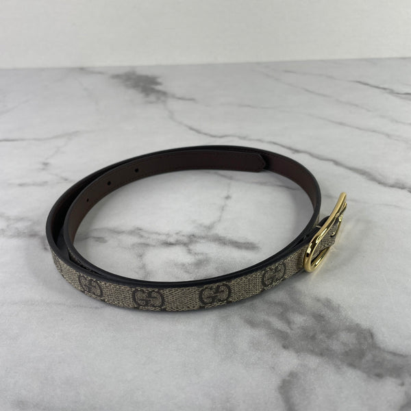 GUCCI Monogram GG Supreme Canvas Thin Belt