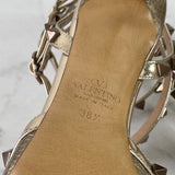 Valentino Metallic Skin Ankle Rockstud Pumps Size 38.5