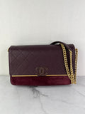 CHANEL Burgundy Caviar Suede Stitched Lady Coco Flap Crossbody/Shoulder Bag