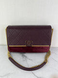 CHANEL Burgundy Caviar Suede Stitched Lady Coco Flap Crossbody/Shoulder Bag