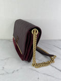 CHANEL Burgundy Caviar Suede Stitched Lady Coco Flap Crossbody/Shoulder Bag
