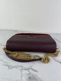 CHANEL Burgundy Caviar Suede Stitched Lady Coco Flap Crossbody/Shoulder Bag