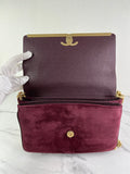 CHANEL Burgundy Caviar Suede Stitched Lady Coco Flap Crossbody/Shoulder Bag