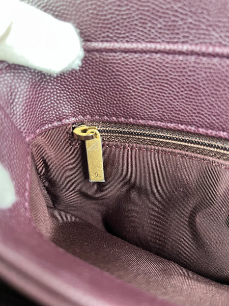 CHANEL Burgundy Caviar Suede Stitched Lady Coco Flap Crossbody/Shoulder Bag