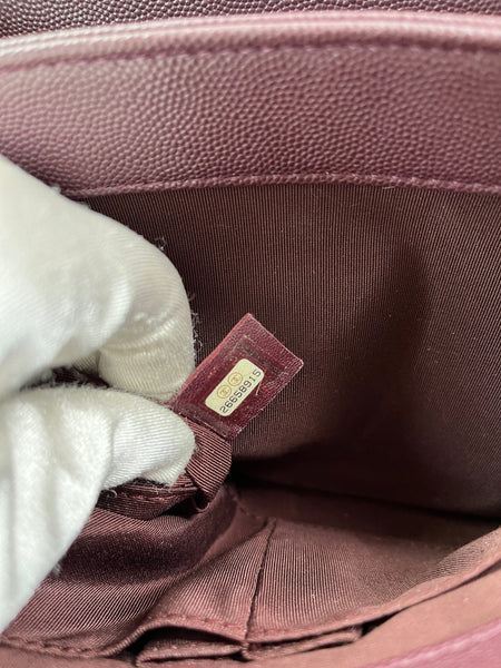 CHANEL Burgundy Caviar Suede Stitched Lady Coco Flap Crossbody/Shoulder Bag