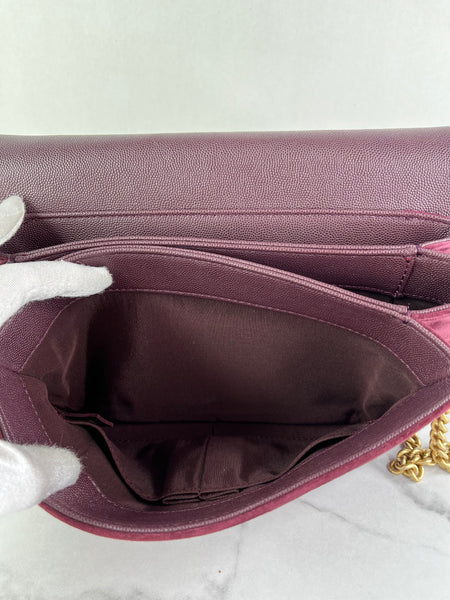 CHANEL Burgundy Caviar Suede Stitched Lady Coco Flap Crossbody/Shoulder Bag