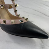 Valentino Black/Beige Smooth Leather Rockstud Pumps Size 39