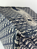 Christian Dior Ecru and Blue Oblique Embroidery Large Book Tote