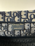 Christian Dior Ecru and Blue Oblique Embroidery Large Book Tote