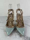 Valentino Blu Porcellana/Poudre Patent Rockstud Pumps Size 36.5