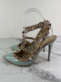 Valentino Blu Porcellana/Poudre Patent Rockstud Pumps Size 36.5