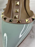 Valentino Blu Porcellana/Poudre Patent Rockstud Pumps Size 36.5