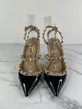 Valentino Black/Poudre Patent Rockstud Pumps Size 36.5