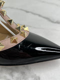 Valentino Black/Poudre Patent Rockstud Pumps Size 36.5