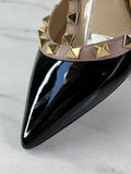Valentino Black/Poudre Patent Rockstud Pumps Size 36.5