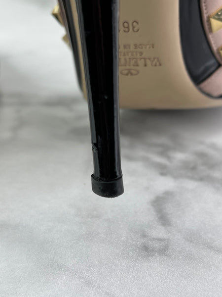 Valentino Black/Poudre Patent Rockstud Pumps Size 36.5
