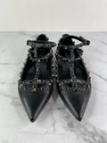 Valentino Black Rockstud Caged Ballet Flats Size: 36.5